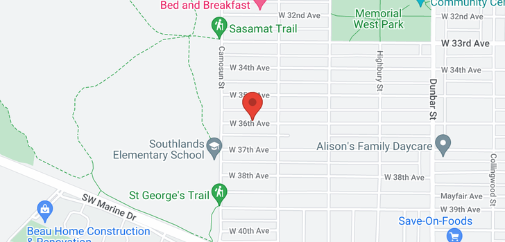 map of 4041 W 36TH AVENUE